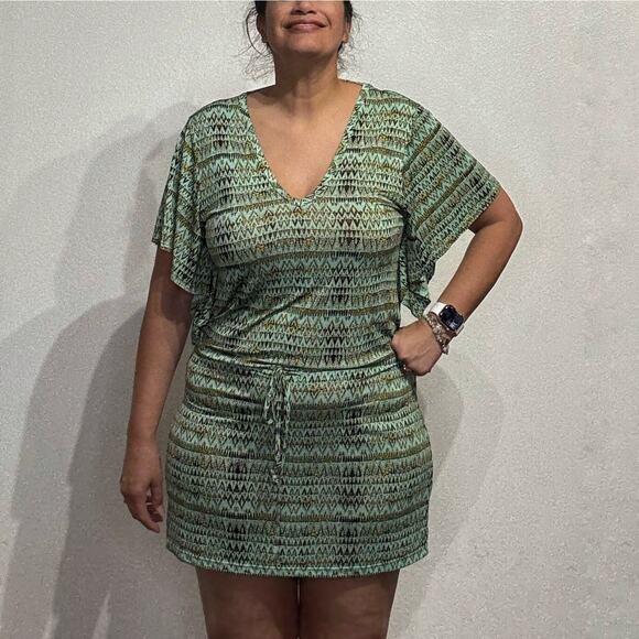 Veronica M. Green Waist Tie Mini Dress Sz S - Picture 1 of 12